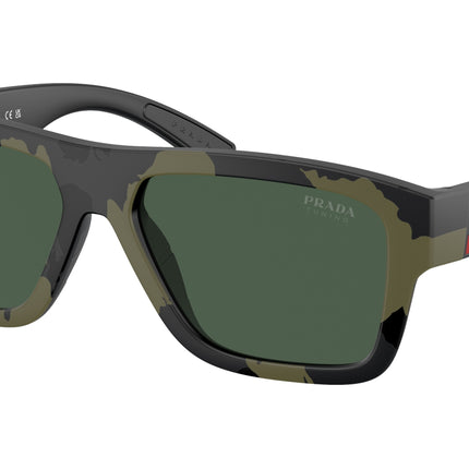 Prada Linea Rossa PS04ZS Square Sunglasses  14X90I-Green Mimetic Rubbered 56-145-16 - Color Map Green