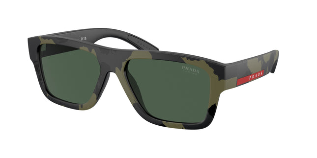 Prada Linea Rossa PS04ZS Square Sunglasses  14X90I-Green Mimetic Rubbered 56-145-16 - Color Map Green