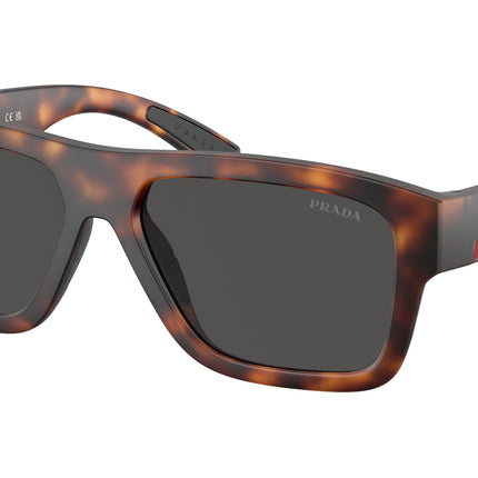 Prada Linea Rossa PS04ZS Square Sunglasses  17X06F-Dark Havana Rubbered 56-145-16 - Color Map Tortoise