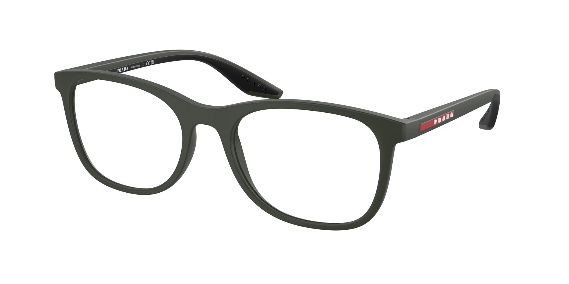 Prada Linea Rossa PS05PV Pillow Eyeglasses  5361O1-Matte Green 55-145-19 - Color Map Green