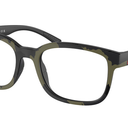 Prada Linea Rossa PS05QV Pillow Eyeglasses  14X1O1-Green Mimetic Rubbered 56-145-20 - Color Map Green