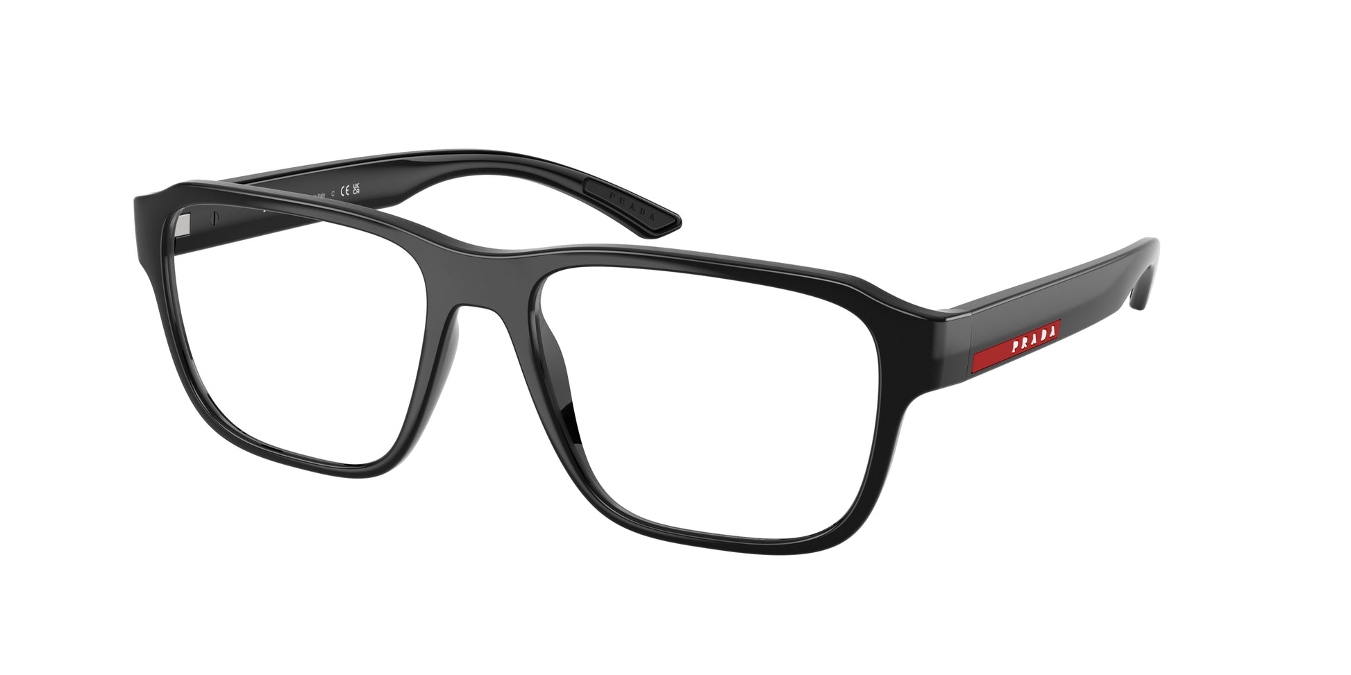 Prada Linea Rossa PS05RV Irregular Eyeglasses  1AB1O1-Black 54-145-17 - Color Map Black