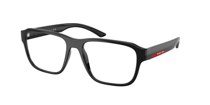 Prada Linea Rossa PS05RV Irregular Eyeglasses  1AB1O1-Black 54-145-17 - Color Map Black