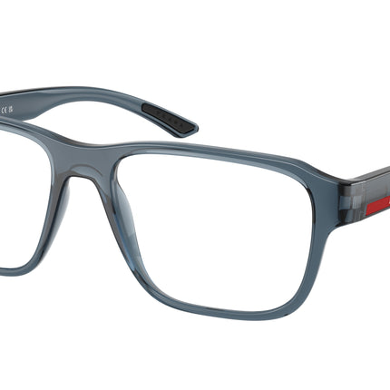 Prada Linea Rossa PS05RV Irregular Eyeglasses  CZH1O1-Transparent Azure 54-145-17 - Color Map Blue