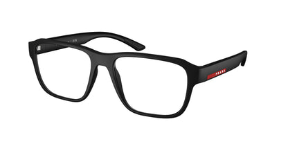 Prada Linea Rossa PS05RV Irregular Eyeglasses  DG01O1-Rubber Black 54-145-17 - Color Map Black