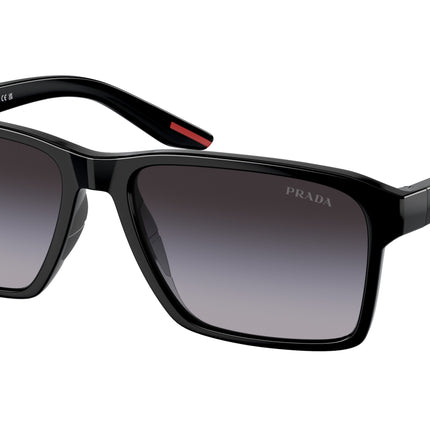 Prada Linea Rossa PS05YSF Rectangle Sunglasses  1AB09U-Black 58-145-17 - Color Map Black