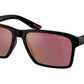 Prada Linea Rossa PS05YSF Rectangle Sunglasses  1BO10A-Matte Black 58-145-17 - Color Map Black