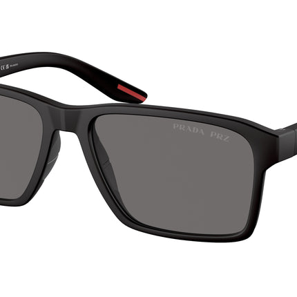 Prada Linea Rossa PS05YSF Rectangle Sunglasses  DG002G-Black Rubber 58-145-17 - Color Map Black