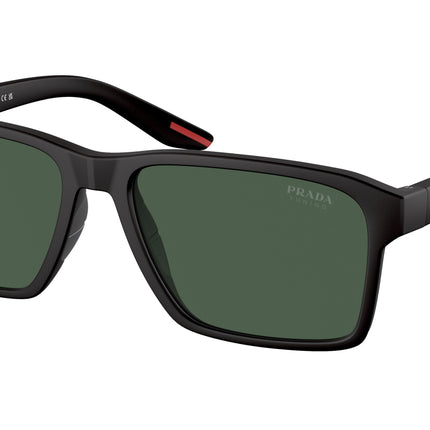 Prada Linea Rossa PS05YSF Rectangle Sunglasses  DG006U-Black Rubber 58-145-17 - Color Map Black