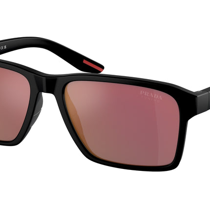 Prada Linea Rossa PS05YS Rectangle Sunglasses  1BO10A-Matte Black 58-145-17 - Color Map Black
