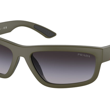 Prada Linea Rossa PS05ZS Rectangle Sunglasses  15X09U-Green Military Matte 59-140-17 - Color Map Green