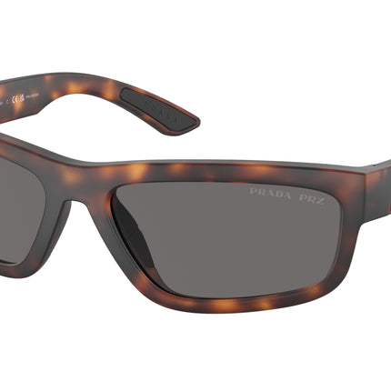 Prada Linea Rossa PS05ZS Rectangle Sunglasses  17X02G-Dark Havana Rubbered 59-140-17 - Color Map Tortoise