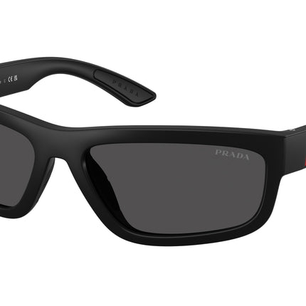 Prada Linea Rossa PS05ZS Rectangle Sunglasses  DG006F-Black Rubbered 59-140-17 - Color Map Black