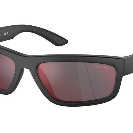 Prada Linea Rossa PS05ZS Rectangle Sunglasses  DG008F-Black Rubbered 59-140-17 - Color Map Black