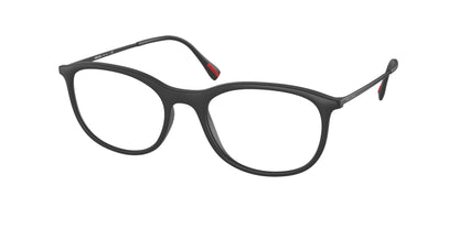 Prada Linea Rossa PS06NV Oval Eyeglasses  DG01O1-Black Rubber 55-145-19 - Color Map Black