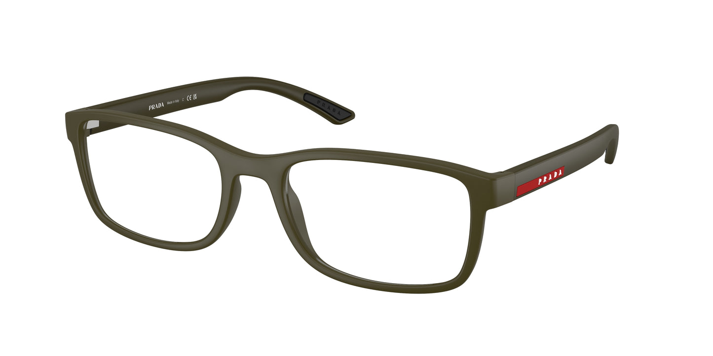 Prada Linea Rossa PS06RV Pillow Eyeglasses  15X1O1-Matte Green 55-145-19 - Color Map Green