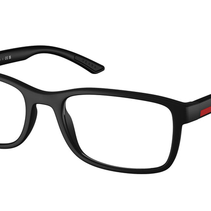 Prada Linea Rossa PS06RV Pillow Eyeglasses  DG01O1-Black Rubber 55-145-19 - Color Map Black