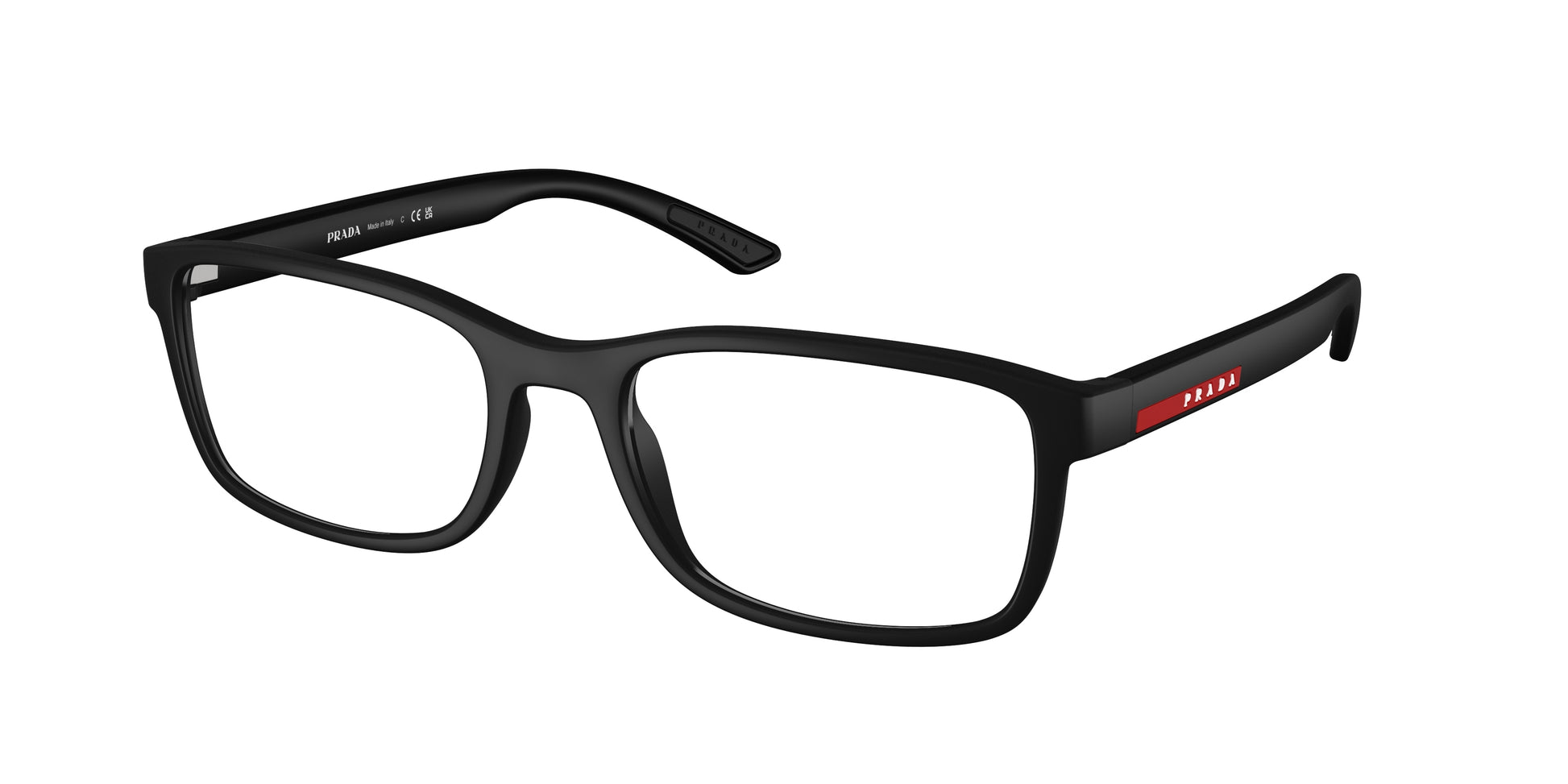 Prada Linea Rossa PS06RV Pillow Eyeglasses  DG01O1-Black Rubber 55-145-19 - Color Map Black