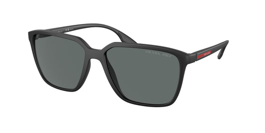 Prada Linea Rossa PS06VS Rectangle Sunglasses  1BO5Z1-Black Demishiny 58-145-16 - Color Map Black