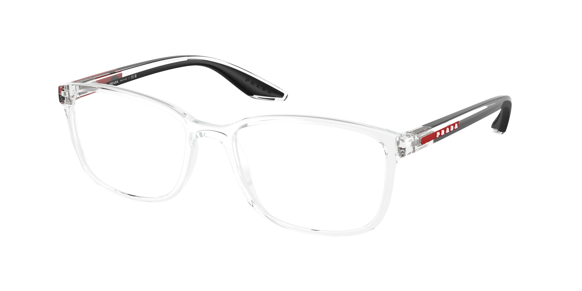 Prada Linea Rossa PS07RV Pillow Eyeglasses  2AZ1O1-Crystal 55-145-18 - Color Map Transparent