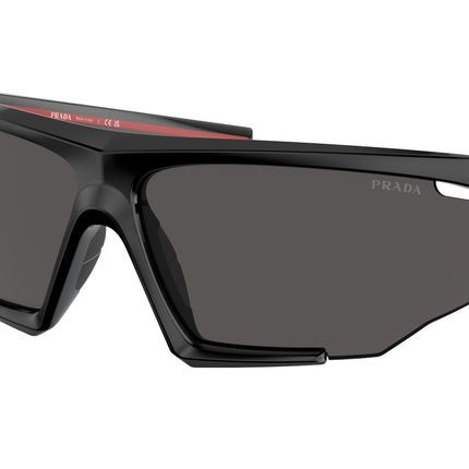 Prada Linea Rossa PS07YS Irregular Sunglasses  DG006F-Black Rubber 76-125-12 - Color Map Black