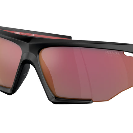 Prada Linea Rossa PS07YS Irregular Sunglasses  DG010A-Black Rubber 76-125-12 - Color Map Black