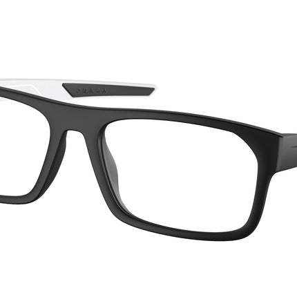 Prada Linea Rossa PS08OV Rectangle Eyeglasses  14Q1O1-Matte Black 57-140-18 - Color Map Black