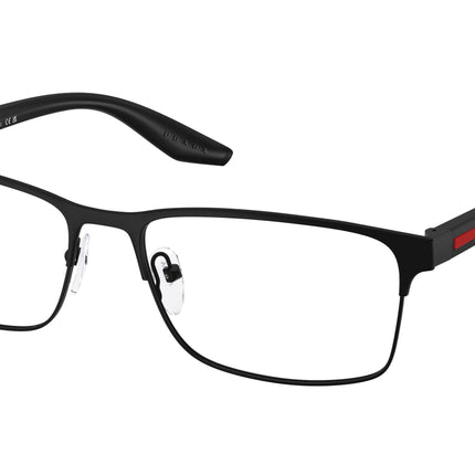 Prada Linea Rossa PS50PV Rectangle Eyeglasses  1BO1O1-Matte Black 55-145-17 - Color Map Black