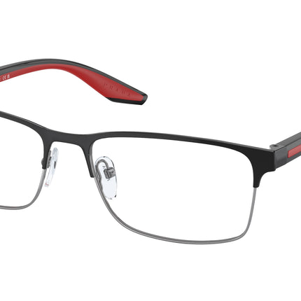 Prada Linea Rossa PS50PV Rectangle Eyeglasses  YDC1O1-Black/Silver 55-145-17 - Color Map Black