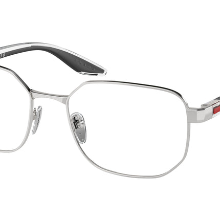 Prada Linea Rossa PS50QV Irregular Eyeglasses  1BC1O1-Silver 57-145-19 - Color Map Silver
