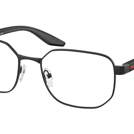 Prada Linea Rossa PS50QV Irregular Eyeglasses  DG01O1-Black Rubber 57-145-19 - Color Map Black