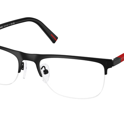Prada Linea Rossa PS50RV Pillow Eyeglasses  1BO1O1-Matte Black 55-145-19 - Color Map Black
