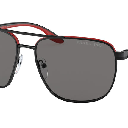 Prada Linea Rossa PS50YS Pilot Sunglasses  19G02G-Black/Red 62-145-16 - Color Map Black