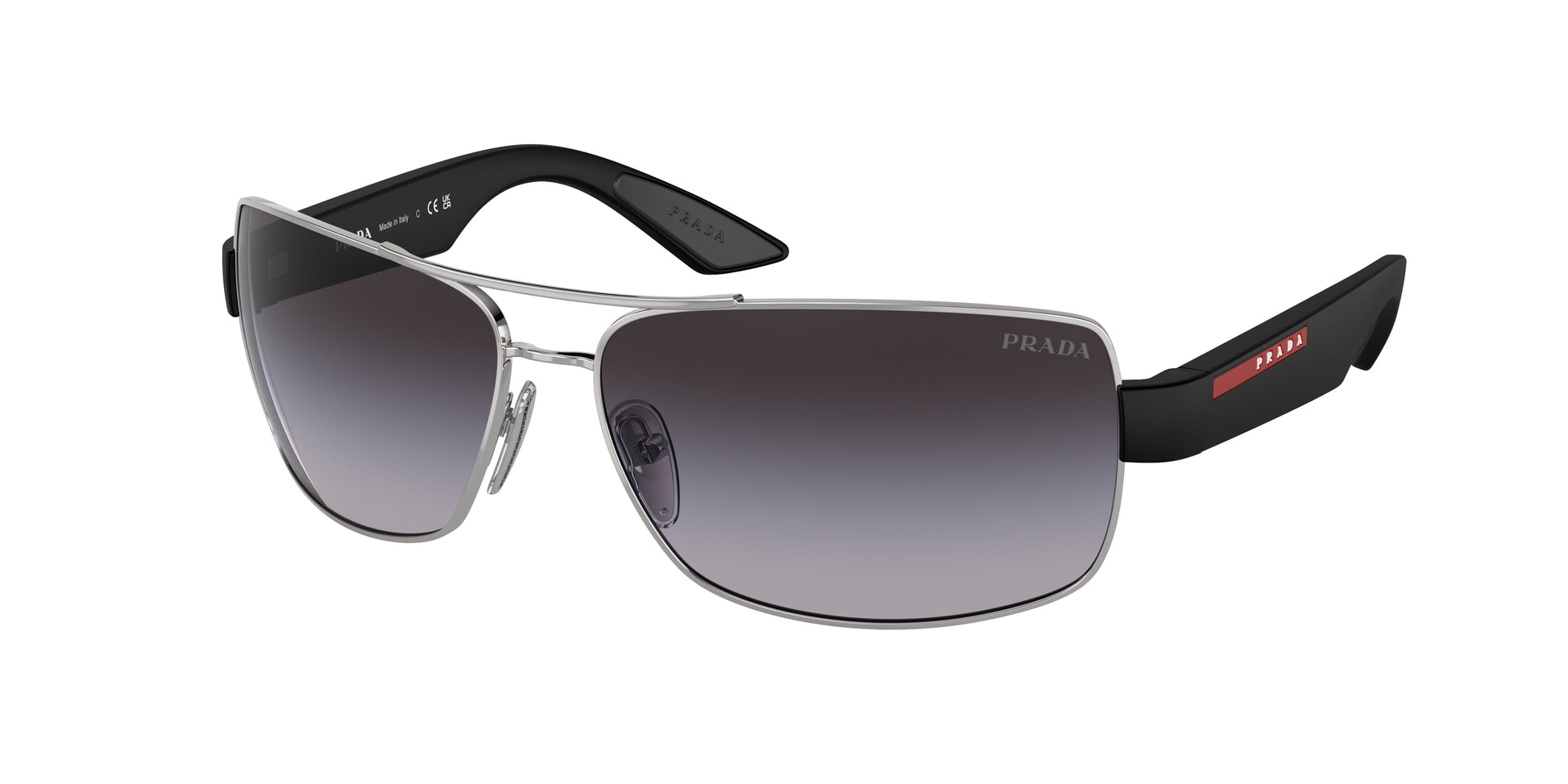 Prada Linea Rossa PS50ZS Pillow Sunglasses  1BC09U-Silver 65-135-14 - Color Map Silver
