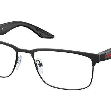 Prada Linea Rossa PS51PV Rectangle Eyeglasses  DG01O1-Black Rubber 56-145-17 - Color Map Black