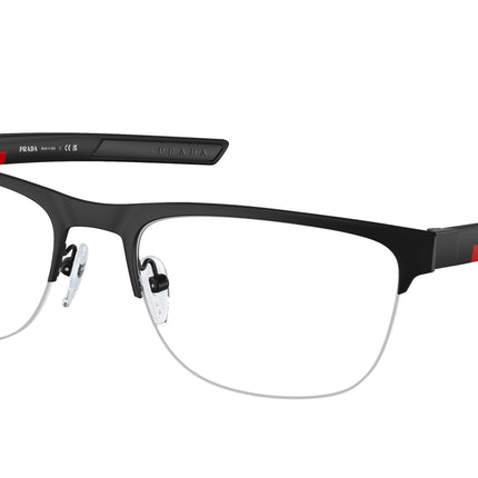 Prada Linea Rossa PS51QV Irregular Eyeglasses  1BO1O1-Matte Black 57-145-19 - Color Map Black