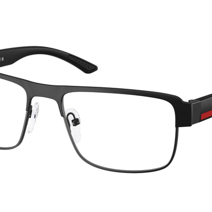 Prada Linea Rossa PS51RV Rectangle Eyeglasses  07F1O1-Matte Black 56-145-18 - Color Map Black