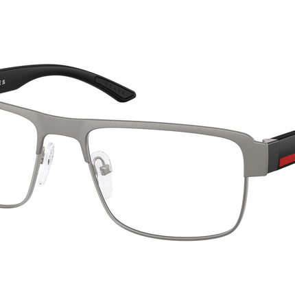 Prada Linea Rossa PS51RV Rectangle Eyeglasses  DHG1O1-Matte Brushed Lead 56-145-18 - Color Map Grey