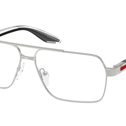 Prada Linea Rossa PS51TV Rectangle Eyeglasses  1BC1O1-Silver 59-145-13 - Color Map Silver