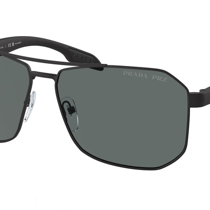 Prada Linea Rossa PS51VS Pillow Sunglasses  DG05Z1-Black Rubber 62-140-14 - Color Map Black