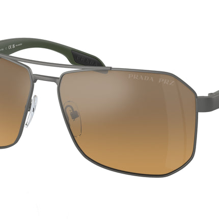 Prada Linea Rossa PS51VS Pillow Sunglasses  DG1741-Gunmetal Rubber 62-140-14 - Color Map Grey