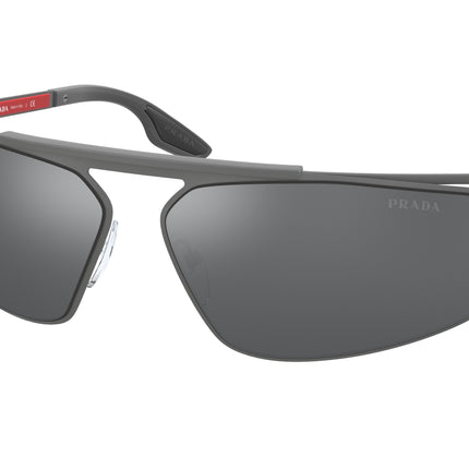 Prada Linea Rossa PS51WS Irregular Sunglasses  UFK07G-Grey Rubber 68-120-14 - Color Map Grey