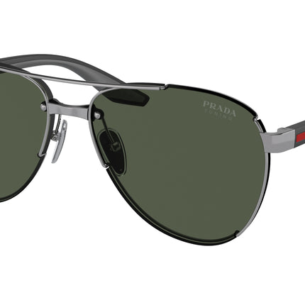 Prada Linea Rossa PS51YS Pilot Sunglasses  5AV50F-Gunmetal 61-145-14 - Color Map Grey