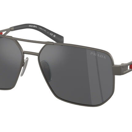 Prada Linea Rossa PS51ZS Pilot Sunglasses  19K60A-Matte Gunmetal 59-145-14 - Color Map Grey