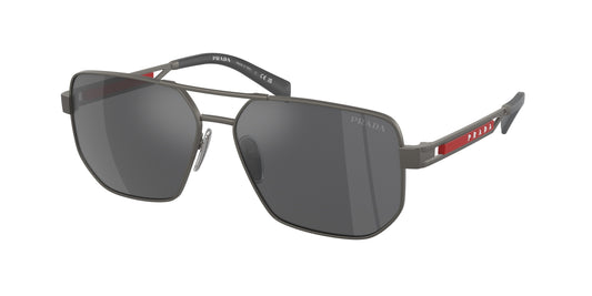 Prada Linea Rossa PS51ZS Pilot Sunglasses  19K60A-Matte Gunmetal 59-145-14 - Color Map Grey