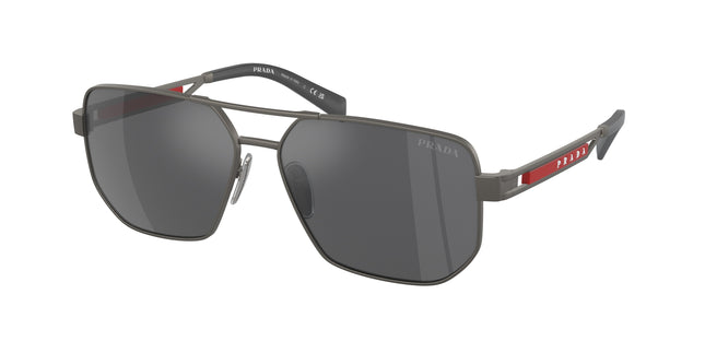 Prada Linea Rossa PS51ZS Pilot Sunglasses  19K60A-Matte Gunmetal 59-145-14 - Color Map Grey