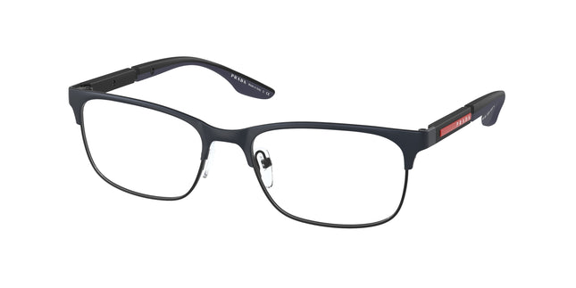 Prada Linea Rossa PS52NV Pillow Eyeglasses  07P1O1-Blue Rubber/Black Rubber 55-145-18 - Color Map Blue