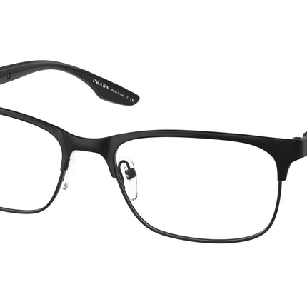 Prada Linea Rossa PS52NV Pillow Eyeglasses  DG01O1-Black Rubber 55-145-18 - Color Map Black