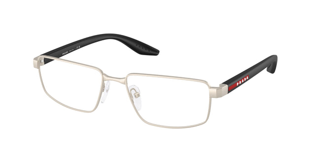 Prada Linea Rossa PS52RV Rectangle Eyeglasses  18X1O1-Matte Champagne 55-145-17 - Color Map Brown