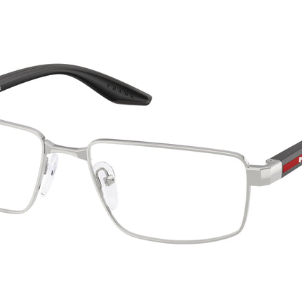 Prada Linea Rossa PS52RV Rectangle Eyeglasses  1BC1O1-Silver 55-145-17 - Color Map Silver